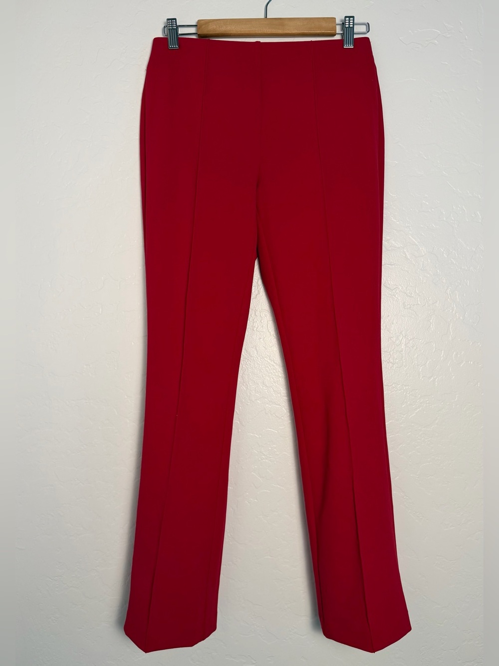 New York & Co. Womens petite/Small Red Trousers Sharp Pintuck Bootcut Flat Front